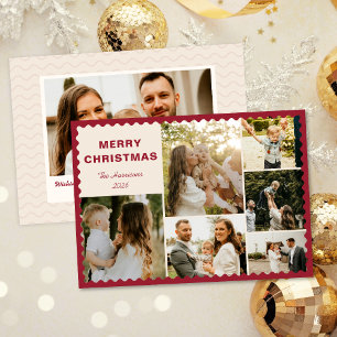 Modern Holiday Card with Photo Collage