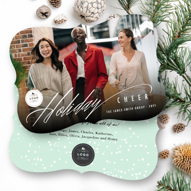 Modern Holiday Cheer Photo Business Holiday Card (Creator Uploaded)