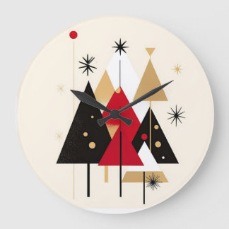 Modern Holiday Cheer Wall Clock