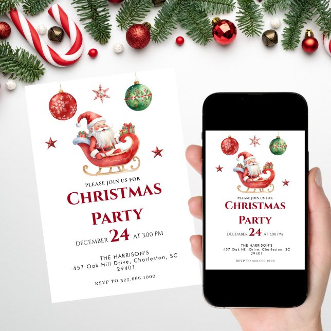 Modern  Holiday Christmas Dinner Invitation (Creator Uploaded)