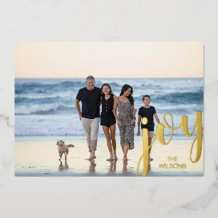 Modern Holiday Christmas Gold Foil JOY   Photo