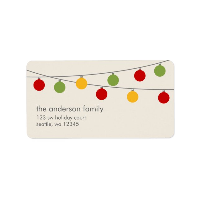 Modern Holiday Christmas Ornaments Label (Front)