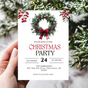 Modern Holiday Christmas Party Invitation 