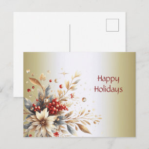 Modern Holiday Flowers Postcard