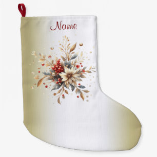 Modern Holiday Flowers Stocking