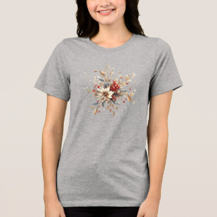 Modern Holiday Flowers Women's T-Shirt Tri-Blend Shirt