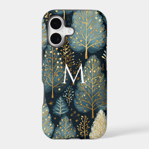 Modern Holiday Forest Monogram Christmas