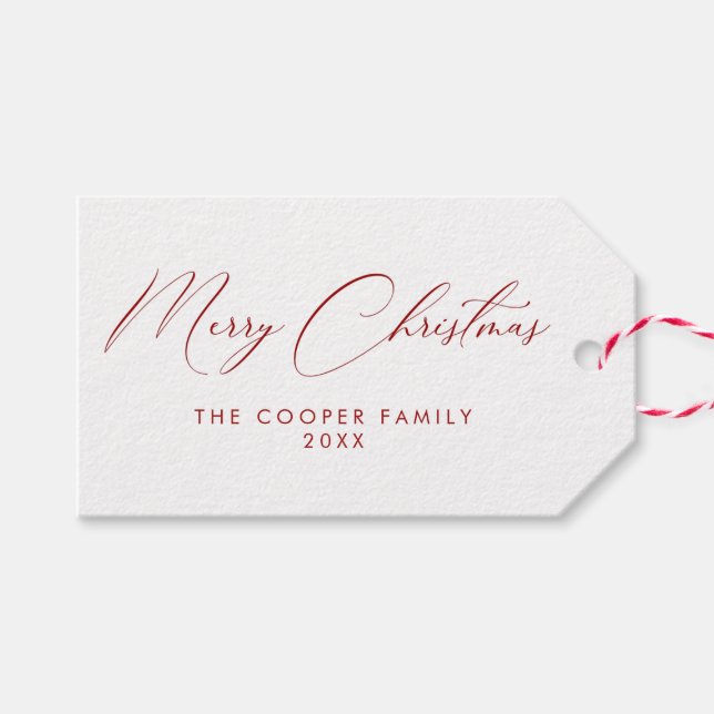 Modern Holiday Gift Tag (Front (Horizontal))
