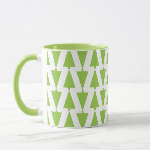 Modern Holiday Green Christmas Tree Pattern Mug