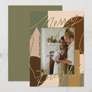 Modern Holiday Merry Bright Earth-tones Photo Geo