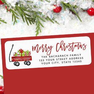 Modern Holiday Merry Christmas Return Address Label