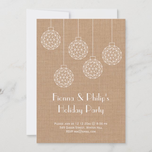 Modern Holiday Party Invitation - brown (Front)