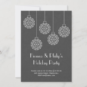 Modern Holiday Party Invitation - grey