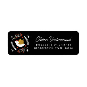 Modern Holiday Peace Dove Return Address Label