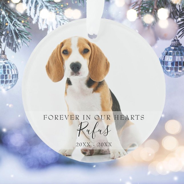 Modern Holiday Pet Photos First Christmas Ornament (Creator Uploaded)