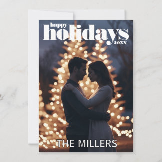 Modern Holiday Photo Christmas Card