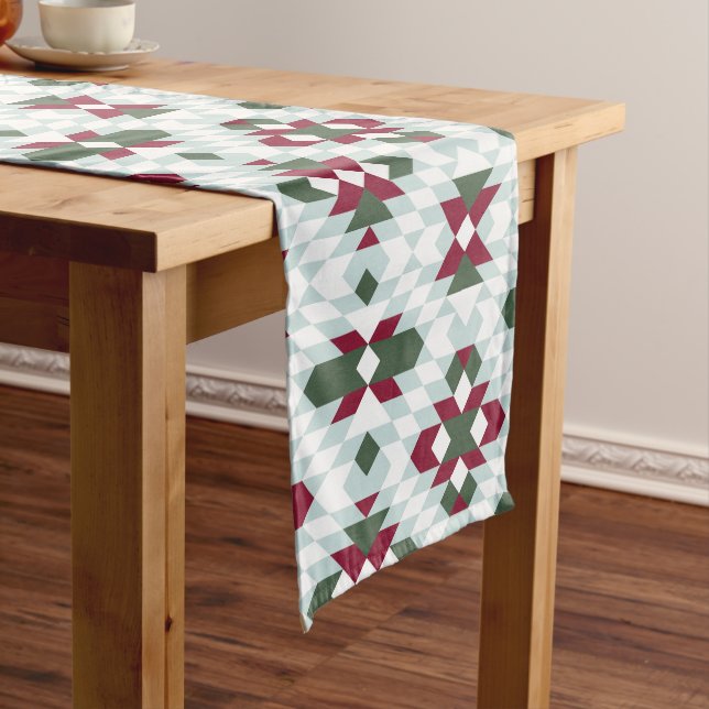 Modern Holiday Quilt Pattern Short Table Runner (In Situ)