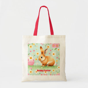 Modern Holiday Rabbit Easter Collection Tote Bag