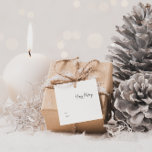 Modern Holiday Script Square To From Gift Tag<br><div class="desc">This modern holiday script square to from gift tag is perfect for your minimalist shabby chic boho black and white holiday present. The minimal whimsical handwritten calligraphy is delicate and rustic while staying classy and elegant. The design reflects a simple all-white winter day and evokes memories of a more simplistic...</div>