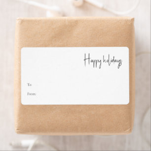 Modern Holiday Script To From Rectangle Gift