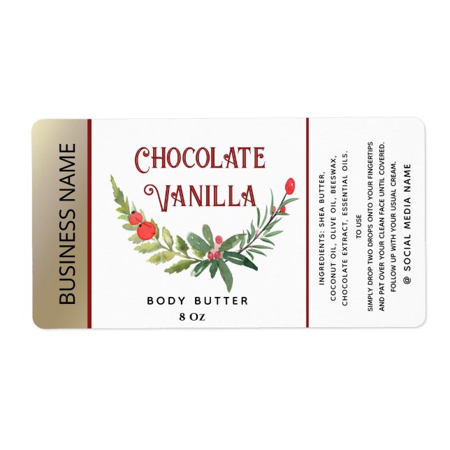 Modern holiday  typography product label (Front)