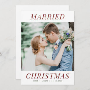 modern holiday wedding announcement
