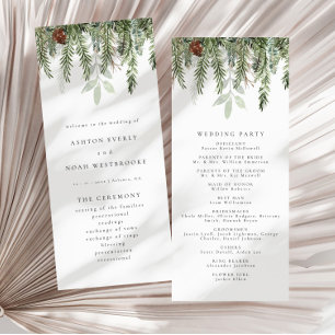 Modern Holiday Wedding Ceremony Program