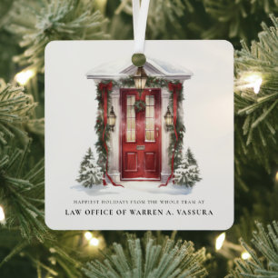 Modern Holiday Wishes Business Metal Tree Decoration