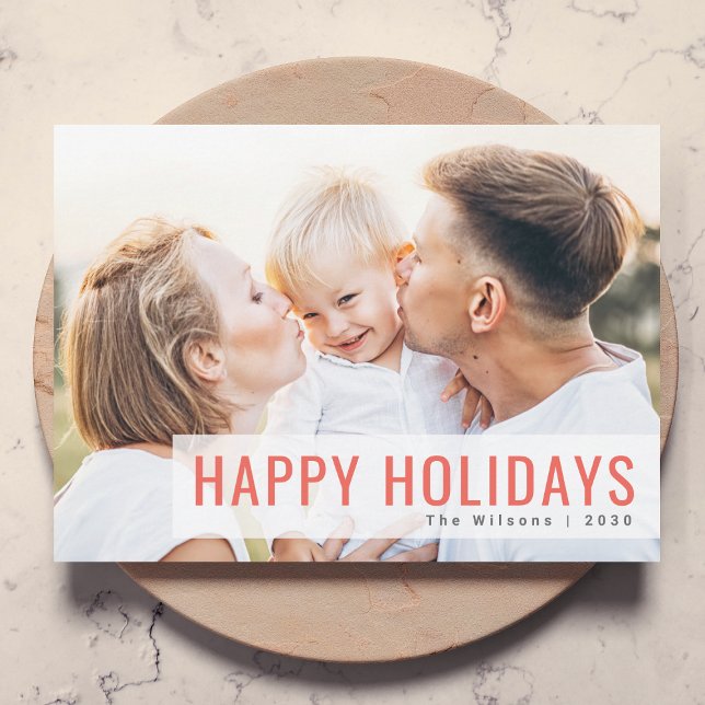 Modern Holidays | Candy Stripe Christmas Photo Holiday Card (Creator Uploaded)
