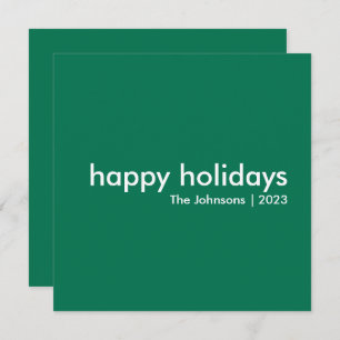 Modern Holidays   Minimalist Happy Christmas Green Holiday Card
