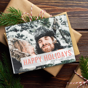 Modern Holidays   Selfie Christmas Couple Photo Holiday Card