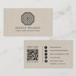 Modern Holistic Wellness Coach Neutral Business Card