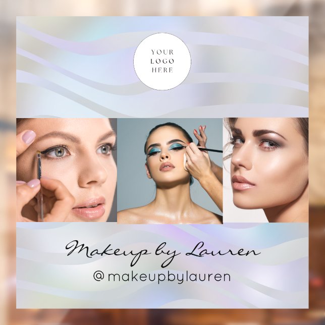 Modern Holographic Black Script Logo Photo (Sheet 2)