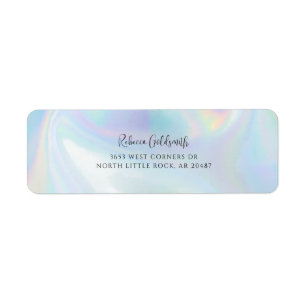 Modern Holographic Business Office Return Address Return Address Label