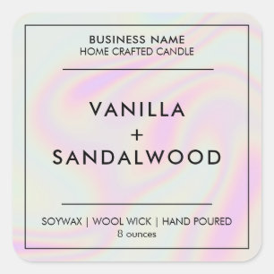 Modern Holographic Candle Label Sticker