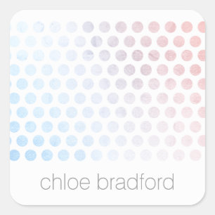 Modern Holographic Dot Pattern on White Square Sticker