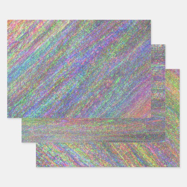    Modern Holographic Elegant Pastel Rainbow Party Wrapping Paper Sheet (Set)