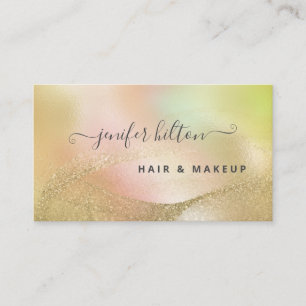 Modern holographic gold abstract signature busines business card