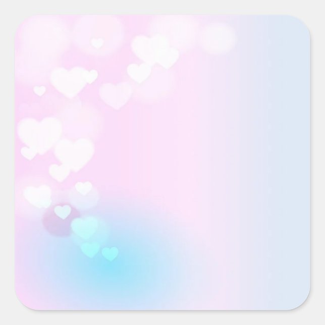 Modern Holographic Heart Square Sticker (Front)
