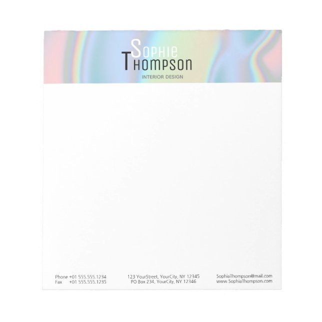 Modern Holographic Liquid Marble Notepad (Front)