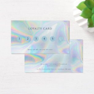 Modern Holographic Makeup Loyalty Business Card