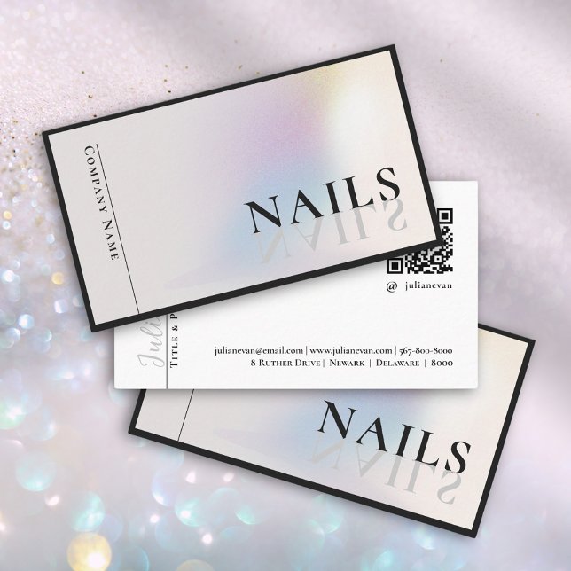 Modern Holographic Nail Business Card (Creator Uploaded)