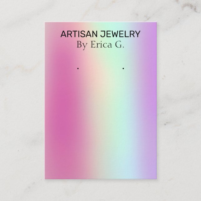 Modern Holographic Neon Coloured Earring Card (Front)