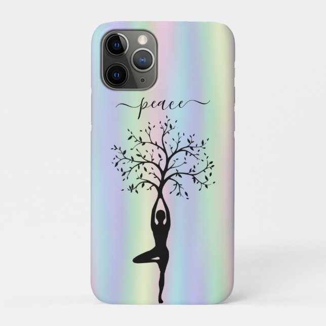 Modern Holographic, Peace Yoga Case-Mate iPhone Case (Back)
