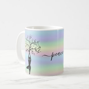Modern Holographic, Peace Yoga Coffee Mug