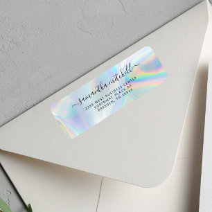 Modern Holographic Personal Return Address Label