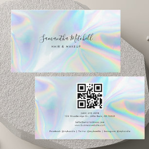 Modern Holographic QR Code Business Card