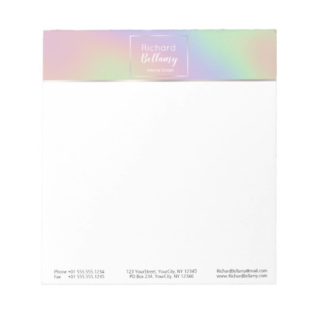 Modern Holographic Rainbow Metal - Notepad (Front)