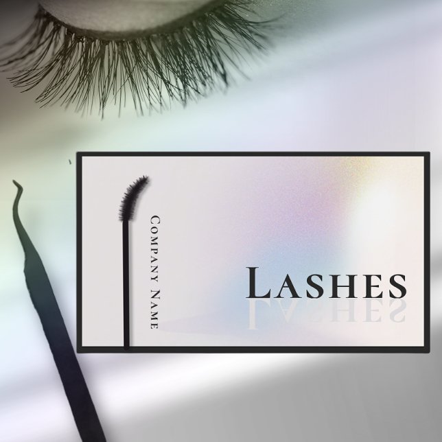 Modern Holographic Silver Lash technician  Business Card (Creator Uploaded)