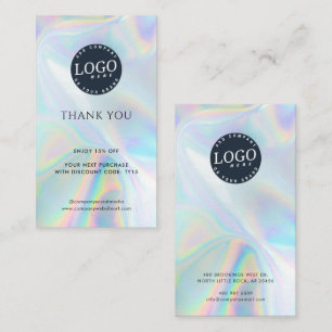 Modern Holographic Social Media Customer Thank You Discount Card